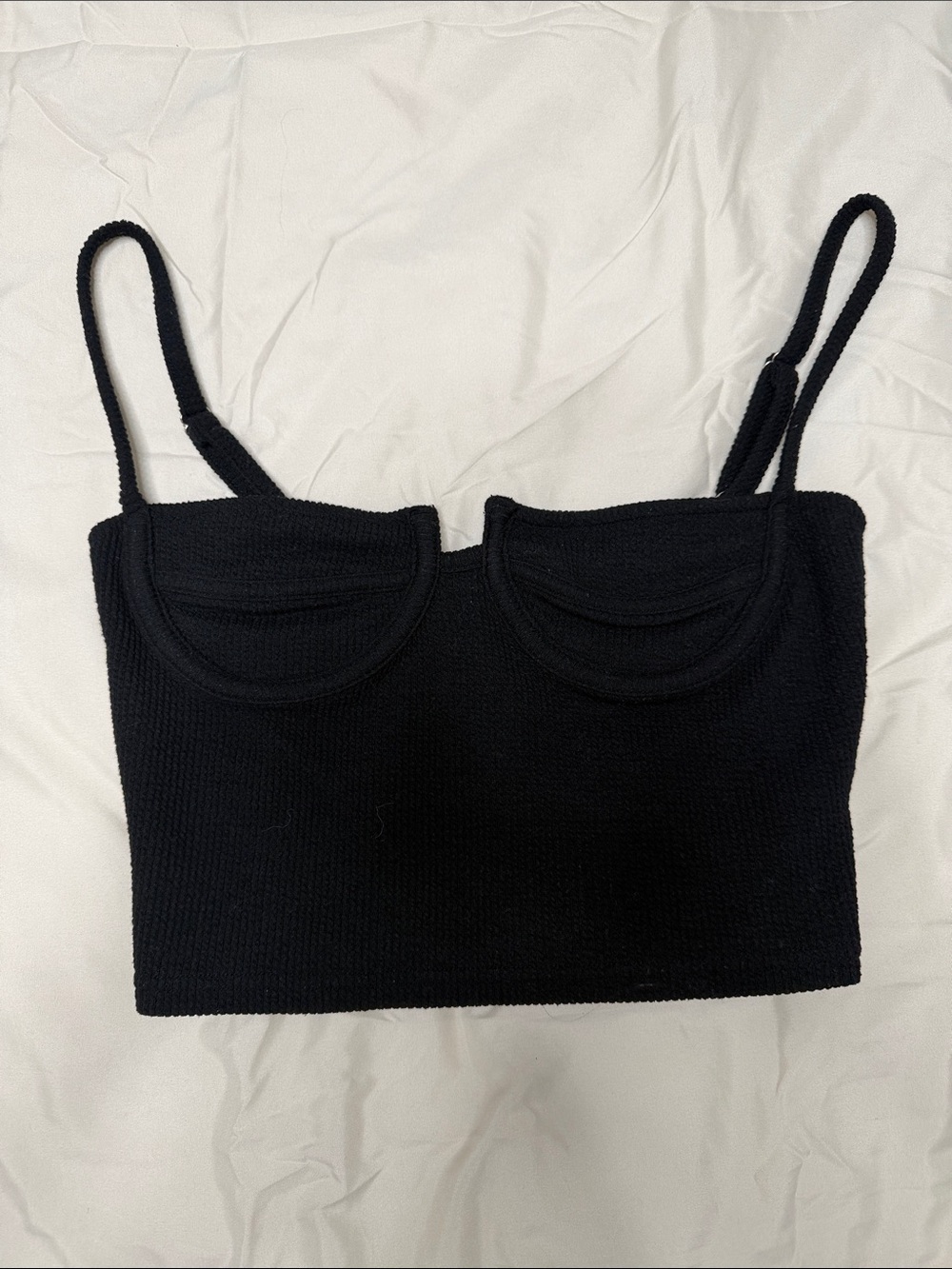 Fashion Nova Black Knit Underwire Bandeau Crop
